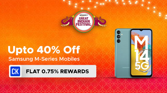 Amazon: Great Indian Festival: Upto 40 % OFF on Samsung M Series Mobile Phones + Flat 0.75%CashKaro Rewards