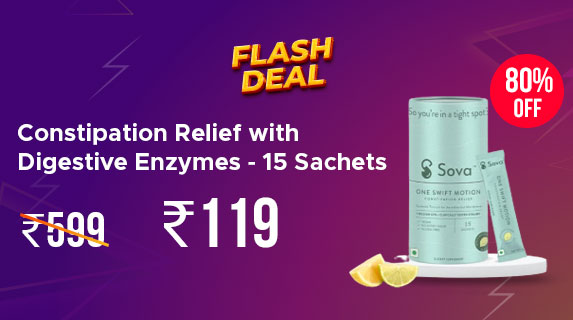 Sova Health: Buy Constipation Relief with Digestive Enzymes - 15 Sachets worth Rs 599 at just Rs 119