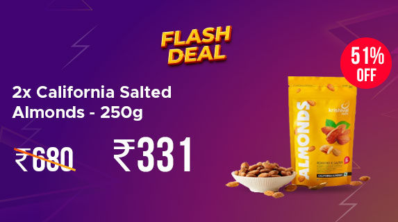 Krishival: Buy 2x California Salted Almonds - 250g worth Rs 680 at just Rs 331