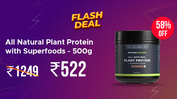 Hyugalife: Buy All Natural Plant Protein with Superfoods - 500g worth Rs 1249 at Rs 522
