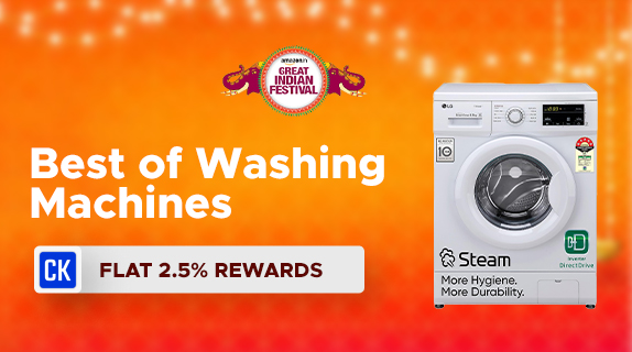 Amazon: Great Indian Festival: Best of Washing Machines + Flat 2.5 % CashKaro Rewards