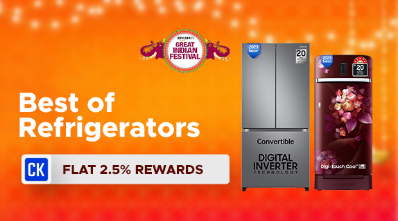 Amazon: Great Indian Festival: Best of Refrigerators + Flat 2.5 % CashKaro Rewards