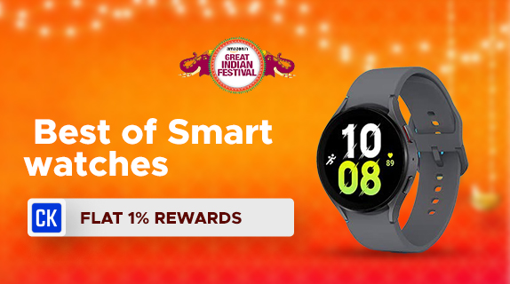 Amazon: Great Indian Festival: Best of Smart watches + Flat 1 % CashKaro Rewards