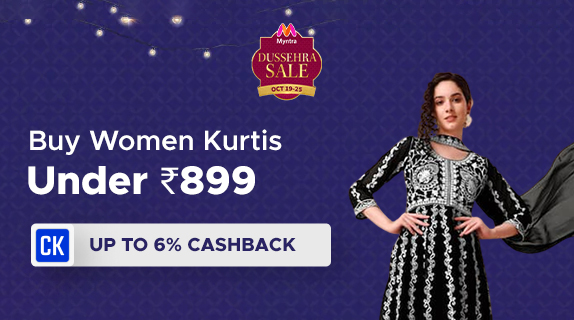 Myntra: Buy Women Kurtis Under Rs 899 + Upto 6% CashKaro Cashback