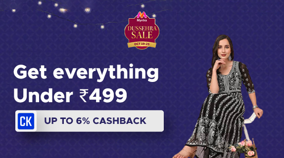 Myntra: Everything Under Rs 499 + Upto 6% CashKaro Cashback