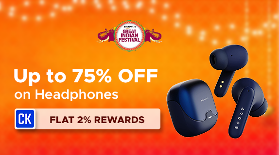 Amazon: Great Indian Festival: Upto 75% OFF on Headphones + Flat 2%CashKaro Rewards