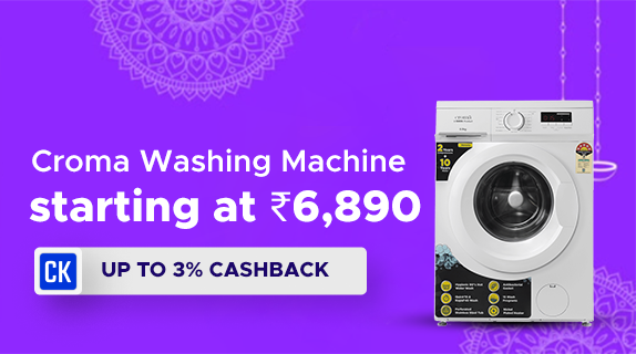 Croma: Buy Washing Machine starting at Rs.6890 + 10% Off Code on Orders over Rs.3000 + Upto 3% CashKaro Cashback on all Croma Orders