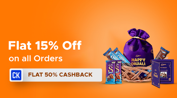 Cadbury: Get Flat 15% Off on all Orders + Flat 50% Cashback
