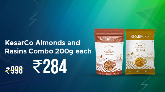 BuyKaro: Buy KesarCo Almonds and Rasins Combo 200g each worth Rs 998 at just Rs 284