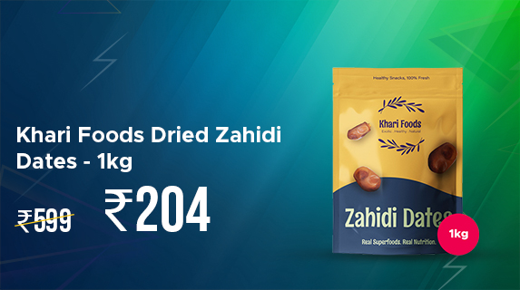 BuyKaro: Buy Khari Foods Dried Zahidi Dates - 1kg worth Rs 599 at just Rs 204
