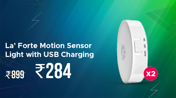 BuyKaro: Buy La' Forte Motion Sensor light with USB Charging (Pack of 2) worth Rs 899 at just Rs 284