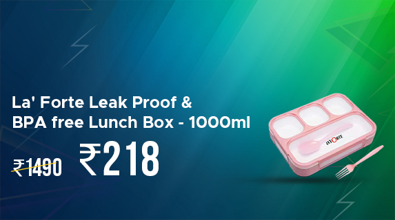 BuyKaro: Buy La' Forte Leak Proof and BPA free Lunch Box - 1000ml worth Rs 1490 at just Rs 218