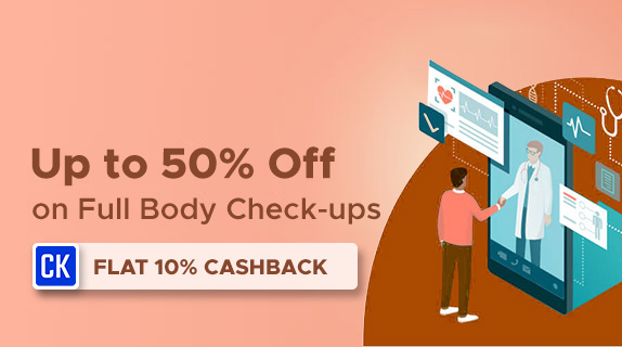 Upto 50% Off on Full Body Check-ups + Flat 10% CashKaro Cashback on all Healthians Tests