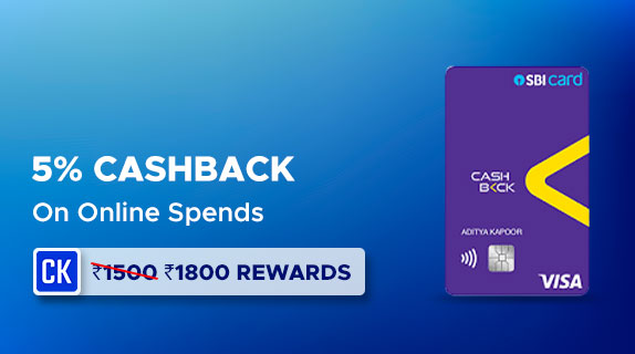 SBI: Earn Flat Rs 1800 CashKaro Rewards on Card Disbursal for SBI Cashback Credit Card